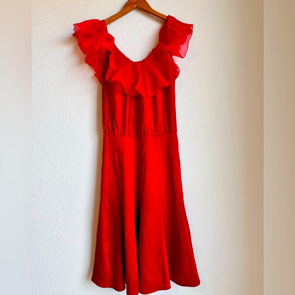 EMPORIO GIORGIO ARMANI RED SILK DRESS